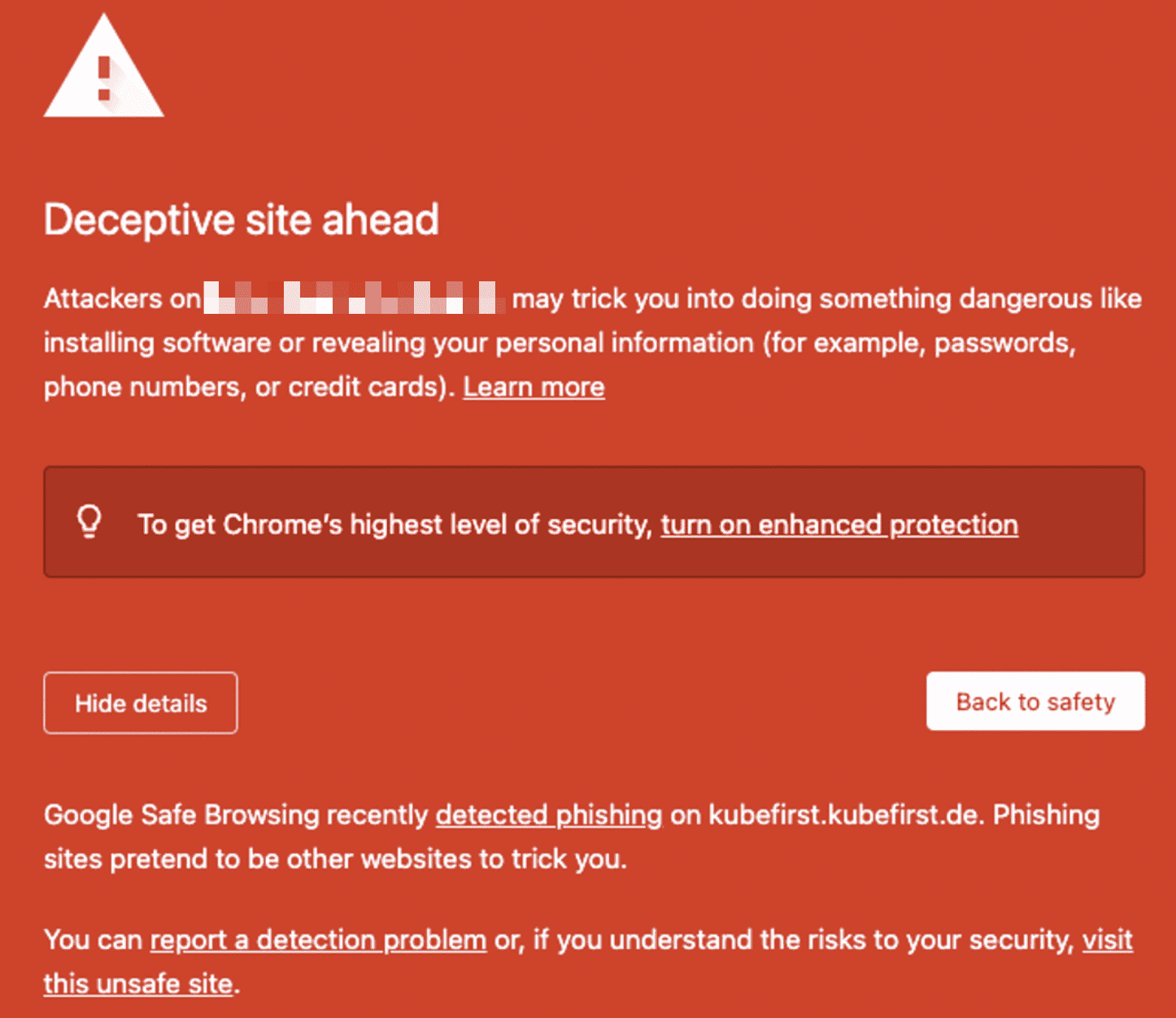 Deceptive Browser Warning