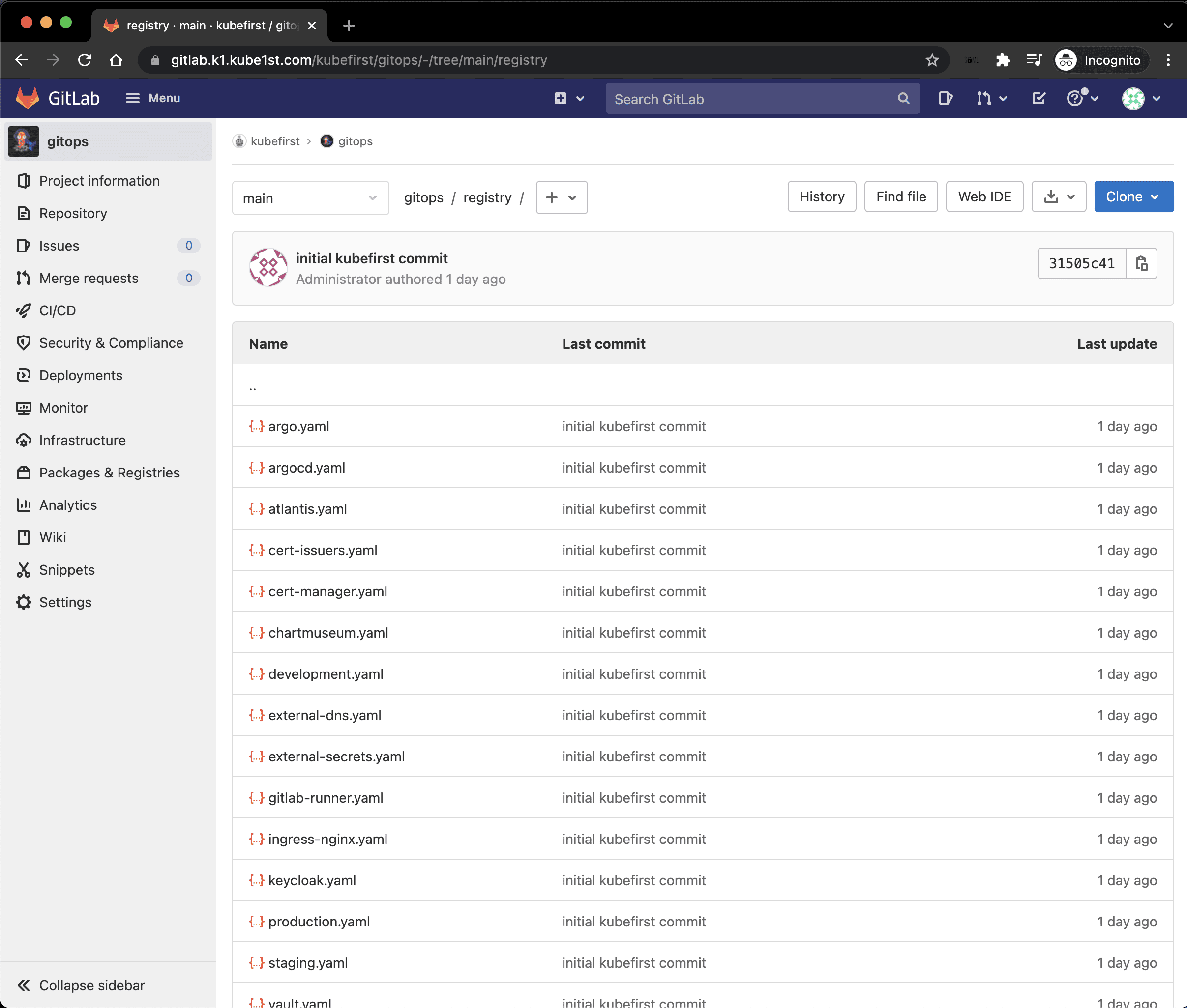 GitLab Applications Registry